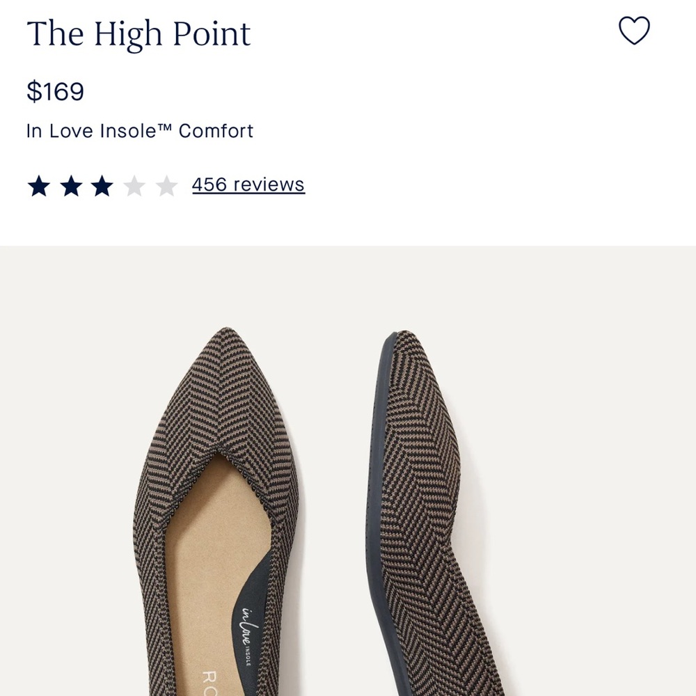 Rothy’s high point heel, sparrow herringbone.  NIB, never worn. Size 8.5.